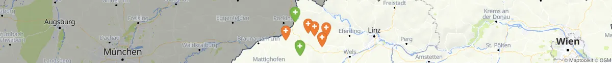 Kartenansicht für Apotheken-Notdienste in der Nähe von Rainbach im Innkreis (Schärding, Oberösterreich)